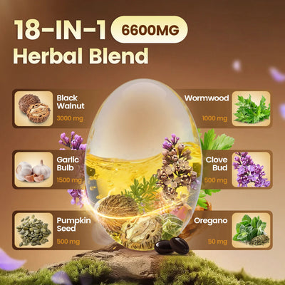 18-in-1 Wormwood Black Walnut Cloves Parasite Cleanse