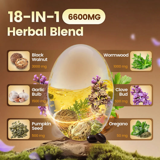 18-in-1 Wormwood Black Walnut Cloves Parasite Cleanse