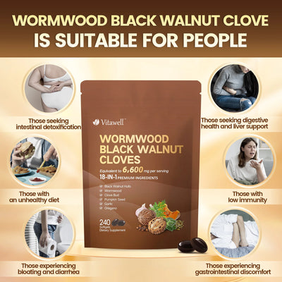 18-in-1 Wormwood Black Walnut Cloves Parasite Cleanse